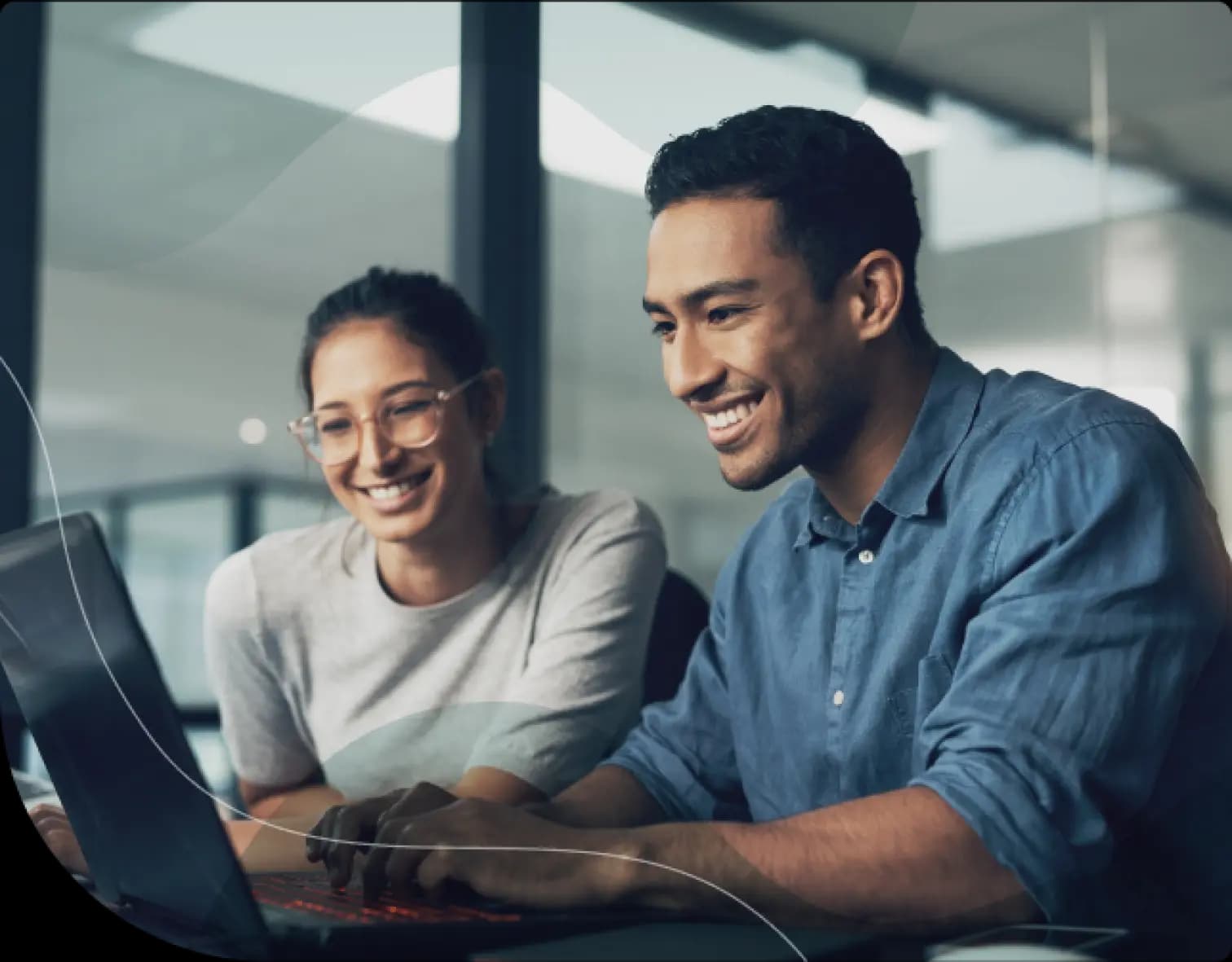 group with laptop